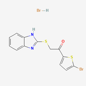 molecular formula C13H10Br2N2OS2 B5042297 2-(1H-benzimidazol-2-ylsulfanyl)-1-(5-bromothiophen-2-yl)ethanone;hydrobromide 