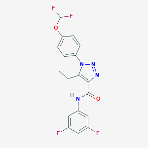 molecular formula C18H14F4N4O2 B504231 1-[4-(difluoromethoxy)phenyl]-N-(3,5-difluorophenyl)-5-ethyl-1H-1,2,3-triazole-4-carboxamide 
