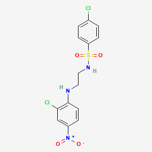 molecular formula C14H13Cl2N3O4S B5042319 4-CHLORO-N-{2-[(2-CHLORO-4-NITROPHENYL)AMINO]ETHYL}BENZENE-1-SULFONAMIDE CAS No. 5476-39-1