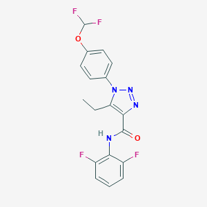 molecular formula C18H14F4N4O2 B504232 1-[4-(difluoromethoxy)phenyl]-N-(2,6-difluorophenyl)-5-ethyl-1H-1,2,3-triazole-4-carboxamide 