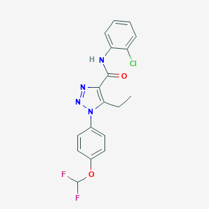 molecular formula C18H15ClF2N4O2 B504233 N-(2-chlorophenyl)-1-[4-(difluoromethoxy)phenyl]-5-ethyl-1H-1,2,3-triazole-4-carboxamide 
