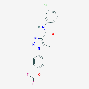 molecular formula C18H15ClF2N4O2 B504235 N-(3-chlorophenyl)-1-[4-(difluoromethoxy)phenyl]-5-ethyl-1H-1,2,3-triazole-4-carboxamide 