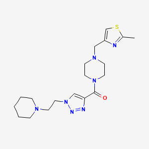 molecular formula C19H29N7OS B5042358 1-[(2-methyl-1,3-thiazol-4-yl)methyl]-4-({1-[2-(1-piperidinyl)ethyl]-1H-1,2,3-triazol-4-yl}carbonyl)piperazine 