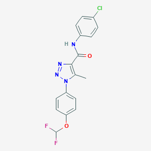molecular formula C17H13ClF2N4O2 B504236 N-(4-chlorophenyl)-1-[4-(difluoromethoxy)phenyl]-5-methyl-1H-1,2,3-triazole-4-carboxamide 