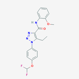 molecular formula C19H18F2N4O3 B504238 1-[4-(difluoromethoxy)phenyl]-5-ethyl-N-(2-methoxyphenyl)-1H-1,2,3-triazole-4-carboxamide 