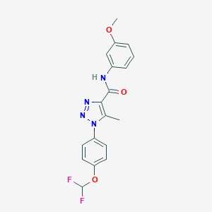 molecular formula C18H16F2N4O3 B504239 1-[4-(difluoromethoxy)phenyl]-N-(3-methoxyphenyl)-5-methyl-1H-1,2,3-triazole-4-carboxamide 