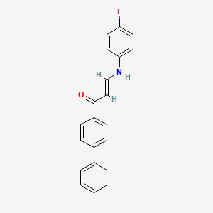 molecular formula C21H16FNO B5042401 (E)-3-(4-fluoroanilino)-1-(4-phenylphenyl)prop-2-en-1-one 