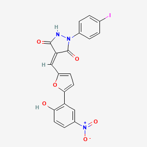 (4Z)-4-[[5-(2-hydroxy-5-nitrophenyl)furan-2-yl]methylidene]-1-(4-iodophenyl)pyrazolidine-3,5-dione