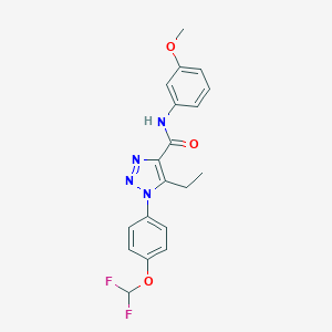molecular formula C19H18F2N4O3 B504241 1-[4-(difluoromethoxy)phenyl]-5-ethyl-N-(3-methoxyphenyl)-1H-1,2,3-triazole-4-carboxamide 