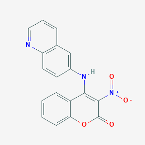 molecular formula C18H11N3O4 B5042417 3-nitro-4-(6-quinolinylamino)-2H-chromen-2-one 