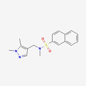 molecular formula C17H19N3O2S B5042425 N-[(1,5-dimethyl-1H-pyrazol-4-yl)methyl]-N-methyl-2-naphthalenesulfonamide 