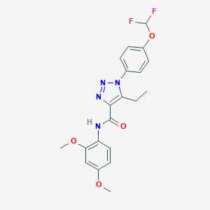 molecular formula C20H20F2N4O4 B504246 1-[4-(difluoromethoxy)phenyl]-N-(2,4-dimethoxyphenyl)-5-ethyl-1H-1,2,3-triazole-4-carboxamide 