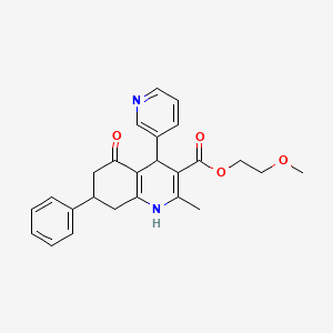 2-Methoxyethyl 2-methyl-5-oxo-7-phenyl-4-(pyridin-3-yl)-1,4,5,6,7,8-hexahydroquinoline-3-carboxylate