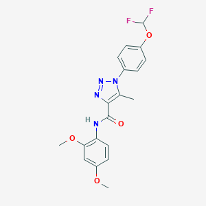 molecular formula C19H18F2N4O4 B504247 1-[4-(difluoromethoxy)phenyl]-N-(2,4-dimethoxyphenyl)-5-methyl-1H-1,2,3-triazole-4-carboxamide 