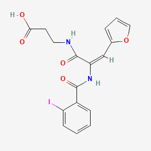 molecular formula C17H15IN2O5 B5042485 3-[[(E)-3-(furan-2-yl)-2-[(2-iodobenzoyl)amino]prop-2-enoyl]amino]propanoic acid 