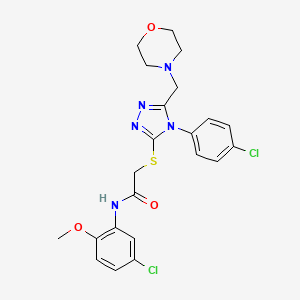 molecular formula C22H23Cl2N5O3S B5042499 N-(5-chloro-2-methoxyphenyl)-2-{[4-(4-chlorophenyl)-5-(4-morpholinylmethyl)-4H-1,2,4-triazol-3-yl]thio}acetamide 