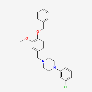 molecular formula C25H27ClN2O2 B5042504 1-[4-(benzyloxy)-3-methoxybenzyl]-4-(3-chlorophenyl)piperazine 