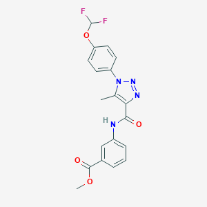 molecular formula C19H16F2N4O4 B504252 methyl 3-[({1-[4-(difluoromethoxy)phenyl]-5-methyl-1H-1,2,3-triazol-4-yl}carbonyl)amino]benzoate 