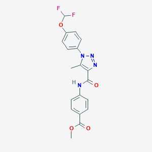 molecular formula C19H16F2N4O4 B504253 methyl 4-[({1-[4-(difluoromethoxy)phenyl]-5-methyl-1H-1,2,3-triazol-4-yl}carbonyl)amino]benzoate 