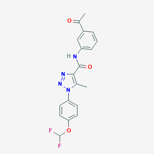 molecular formula C19H16F2N4O3 B504257 N-(3-acetylphenyl)-1-[4-(difluoromethoxy)phenyl]-5-methyl-1H-1,2,3-triazole-4-carboxamide 