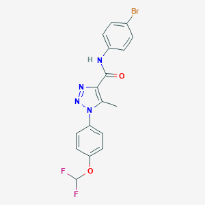molecular formula C17H13BrF2N4O2 B504258 N-(4-bromophenyl)-1-[4-(difluoromethoxy)phenyl]-5-methyl-1H-1,2,3-triazole-4-carboxamide 