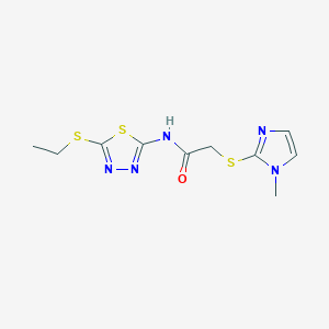 N-[5-(ethylthio)-1,3,4-thiadiazol-2-yl]-2-[(1-methyl-1H-imidazol-2-yl)thio]acetamide