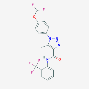 molecular formula C18H13F5N4O2 B504260 1-[4-(difluoromethoxy)phenyl]-5-methyl-N-[2-(trifluoromethyl)phenyl]-1H-1,2,3-triazole-4-carboxamide 