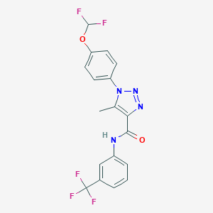 molecular formula C18H13F5N4O2 B504261 1-[4-(difluoromethoxy)phenyl]-5-methyl-N-[3-(trifluoromethyl)phenyl]-1H-1,2,3-triazole-4-carboxamide 