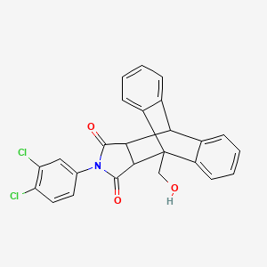 molecular formula C25H17Cl2NO3 B5042615 17-(3,4-Dichlorophenyl)-1-(hydroxymethyl)-17-azapentacyclo[6.6.5.02,7.09,14.015,19]nonadeca-2,4,6,9,11,13-hexaene-16,18-dione 