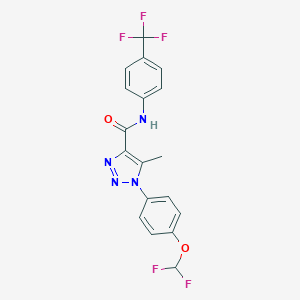 molecular formula C18H13F5N4O2 B504262 1-[4-(difluoromethoxy)phenyl]-5-methyl-N-[4-(trifluoromethyl)phenyl]-1H-1,2,3-triazole-4-carboxamide 