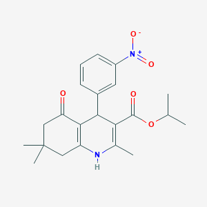 molecular formula C22H26N2O5 B5042623 Propan-2-yl 2,7,7-trimethyl-4-(3-nitrophenyl)-5-oxo-1,4,6,8-tetrahydroquinoline-3-carboxylate 