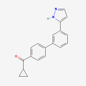 molecular formula C19H16N2O B5042648 cyclopropyl-[4-[3-(1H-pyrazol-5-yl)phenyl]phenyl]methanone 