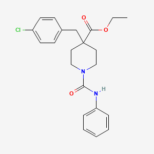 molecular formula C22H25ClN2O3 B5042661 ethyl 1-(anilinocarbonyl)-4-(4-chlorobenzyl)-4-piperidinecarboxylate 