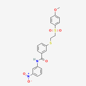 molecular formula C22H20N2O6S2 B5042689 3-({2-[(4-methoxyphenyl)sulfonyl]ethyl}thio)-N-(3-nitrophenyl)benzamide 