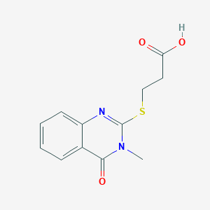 molecular formula C12H12N2O3S B5042700 3-[(3-methyl-4-oxo-3,4-dihydro-2-quinazolinyl)thio]propanoic acid 