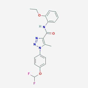 molecular formula C19H18F2N4O3 B504271 1-[4-(difluoromethoxy)phenyl]-N-(2-ethoxyphenyl)-5-methyl-1H-1,2,3-triazole-4-carboxamide 