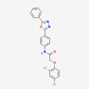 2-(2,4-dichlorophenoxy)-N-[4-(5-phenyl-1,3,4-oxadiazol-2-yl)phenyl]acetamide