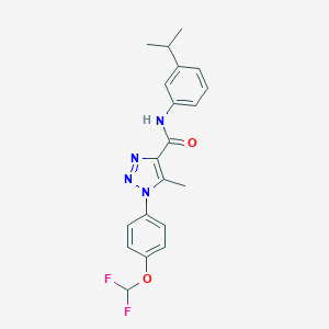 molecular formula C20H20F2N4O2 B504272 1-[4-(difluoromethoxy)phenyl]-N-(3-isopropylphenyl)-5-methyl-1H-1,2,3-triazole-4-carboxamide 