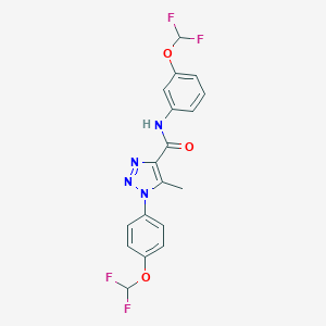 molecular formula C18H14F4N4O3 B504274 N-[3-(difluoromethoxy)phenyl]-1-[4-(difluoromethoxy)phenyl]-5-methyl-1H-1,2,3-triazole-4-carboxamide 