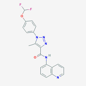 molecular formula C20H15F2N5O2 B504276 1-[4-(difluoromethoxy)phenyl]-5-methyl-N-(5-quinolinyl)-1H-1,2,3-triazole-4-carboxamide 