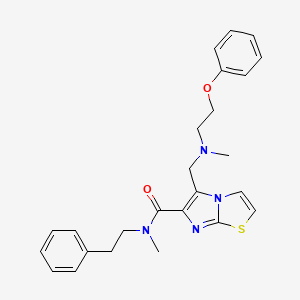 molecular formula C25H28N4O2S B5042761 N-methyl-5-{[methyl(2-phenoxyethyl)amino]methyl}-N-(2-phenylethyl)imidazo[2,1-b][1,3]thiazole-6-carboxamide 