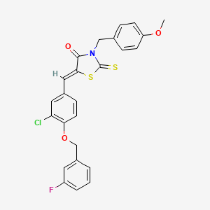 (5Z)-5-{3-chloro-4-[(3-fluorobenzyl)oxy]benzylidene}-3-(4-methoxybenzyl)-2-thioxo-1,3-thiazolidin-4-one