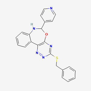 3-(benzylthio)-6-(4-pyridinyl)-6,7-dihydro[1,2,4]triazino[5,6-d][3,1]benzoxazepine