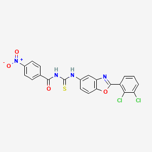 molecular formula C21H12Cl2N4O4S B5042807 N-{[2-(2,3-dichlorophenyl)-1,3-benzoxazol-5-yl]carbamothioyl}-4-nitrobenzamide 