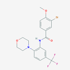 molecular formula C19H18BrF3N2O3 B504281 3-bromo-4-methoxy-N-[2-(4-morpholinyl)-5-(trifluoromethyl)phenyl]benzamide 