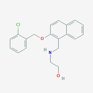 molecular formula C20H20ClNO2 B504283 2-[({2-[(2-Chlorobenzyl)oxy]-1-naphthyl}methyl)amino]ethanol 