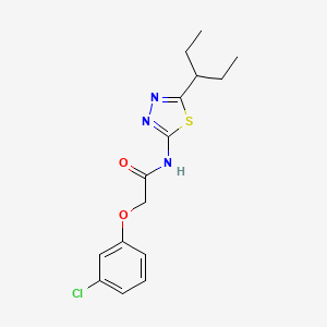 molecular formula C15H18ClN3O2S B5042834 2-(3-chlorophenoxy)-N-[5-(1-ethylpropyl)-1,3,4-thiadiazol-2-yl]acetamide 