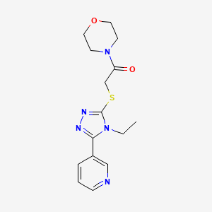 molecular formula C15H19N5O2S B5042836 4-({[4-ethyl-5-(3-pyridinyl)-4H-1,2,4-triazol-3-yl]thio}acetyl)morpholine 