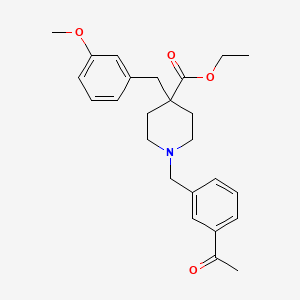 molecular formula C25H31NO4 B5042840 ethyl 1-(3-acetylbenzyl)-4-(3-methoxybenzyl)-4-piperidinecarboxylate 