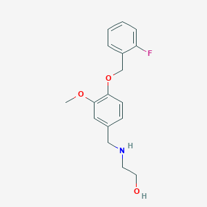 molecular formula C17H20FNO3 B504285 2-({4-[(2-Fluorobenzyl)oxy]-3-methoxybenzyl}amino)ethanol 